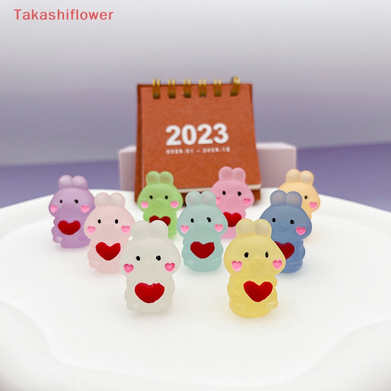 Bộ 2 Đồ trang trí Thỏ Hoạt Hình Mini Phát Sáng Trong Bóng Tối Trang Trí