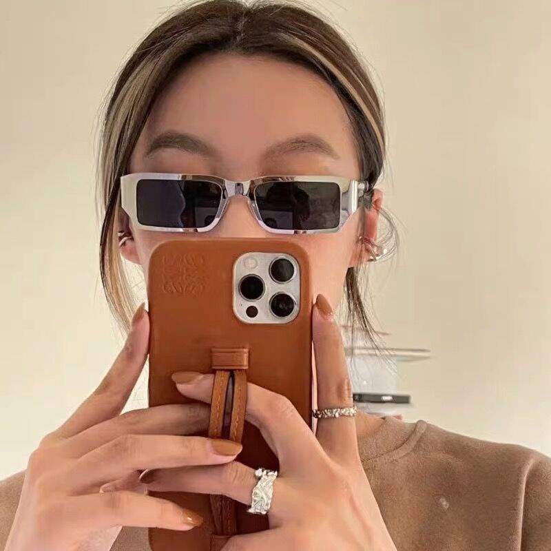 Kính Mát Gọng Kim Loại Vuông / Chữ Nhật Phong Cách Hip hop