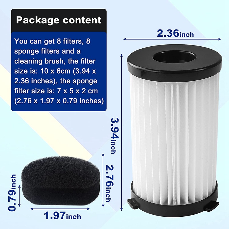 Bộ Lọc Thay Thế Cho Máy Hút Bụi MOOSOO D600 Và 8 Bộ Lọc Xốp RBT 2761 RBT 2759