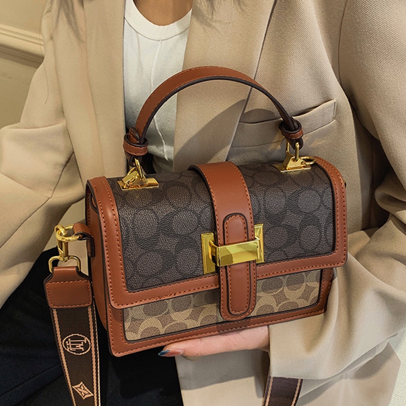 Túi Đeo Chéo Hình Vuông Cỡ Nhỏ Màu Sắc retro Thời Trang Cho Nữ