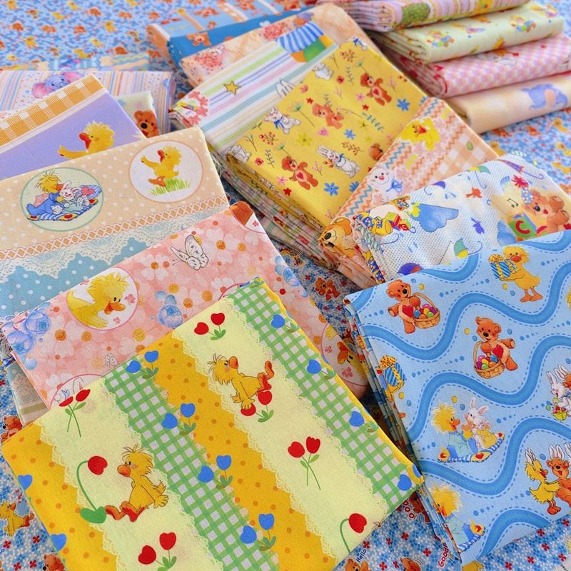 Vải Cotton In Kỹ Thuật Số Họa Tiết Động Vật Hoạt Hình Dễ Thương Dùng May Vá DIY