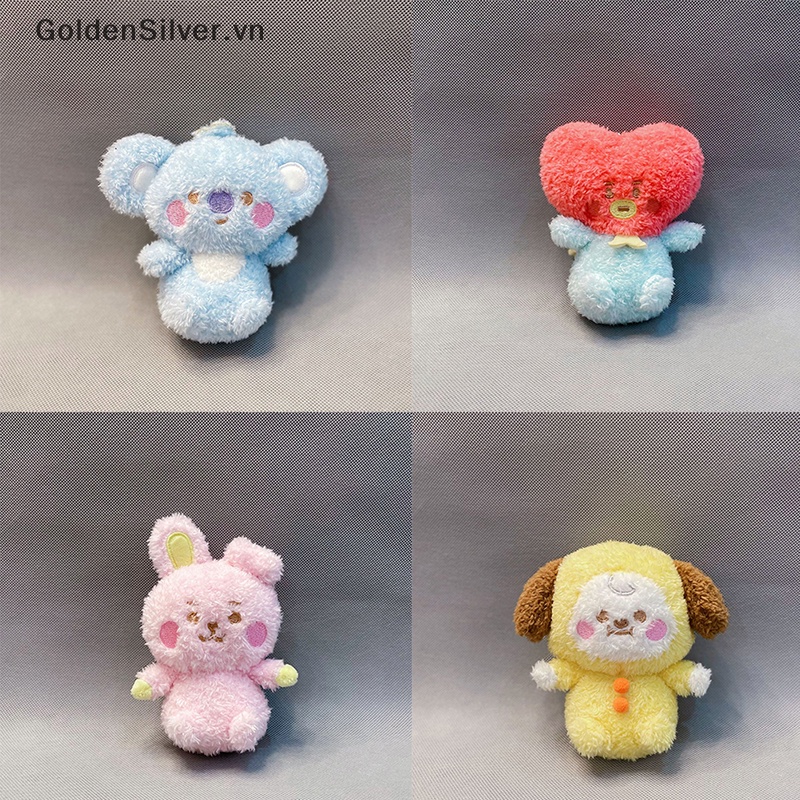 Móc Khóa Hình Đồ chơi nhồi bông BT21 Kpop Goldsilver 10CM Đáng Yêu