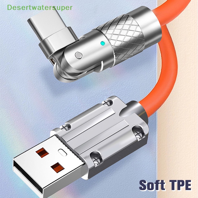 Cáp Sạc Nhanh Type C 120W 6A 180 Độ Bằng Silicone° Dây Cáp Xoay Được Có Thể Xoay Được Tiện Dụng