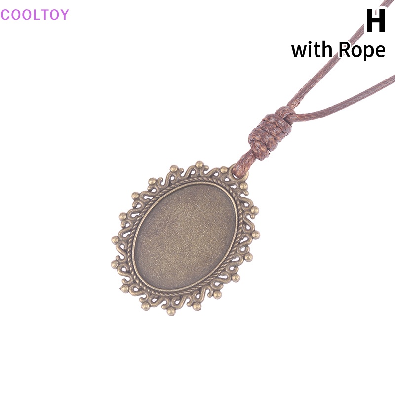 Cooltoy Đế Trống Hình Oval 18 * 25mm Làm Mặt Dây Chuyền DIY Kèm Dây Đeo Cổ Điển