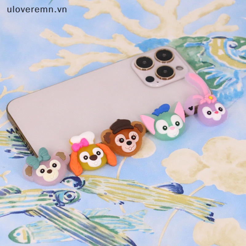 Bộ 5 Miếng Dán PVC Mềm Họa Tiết Hoạt Hình Màu Dạ Quang Trang Trí Điện Thoại DIY