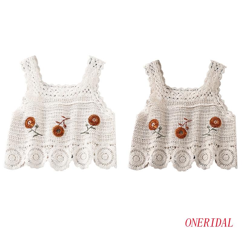 Áo Croptop Sát Nách Chất Cotton Hoạ Tiết Hoa Thêu Thời Trang Mùa Hè Cho Phái Nữ