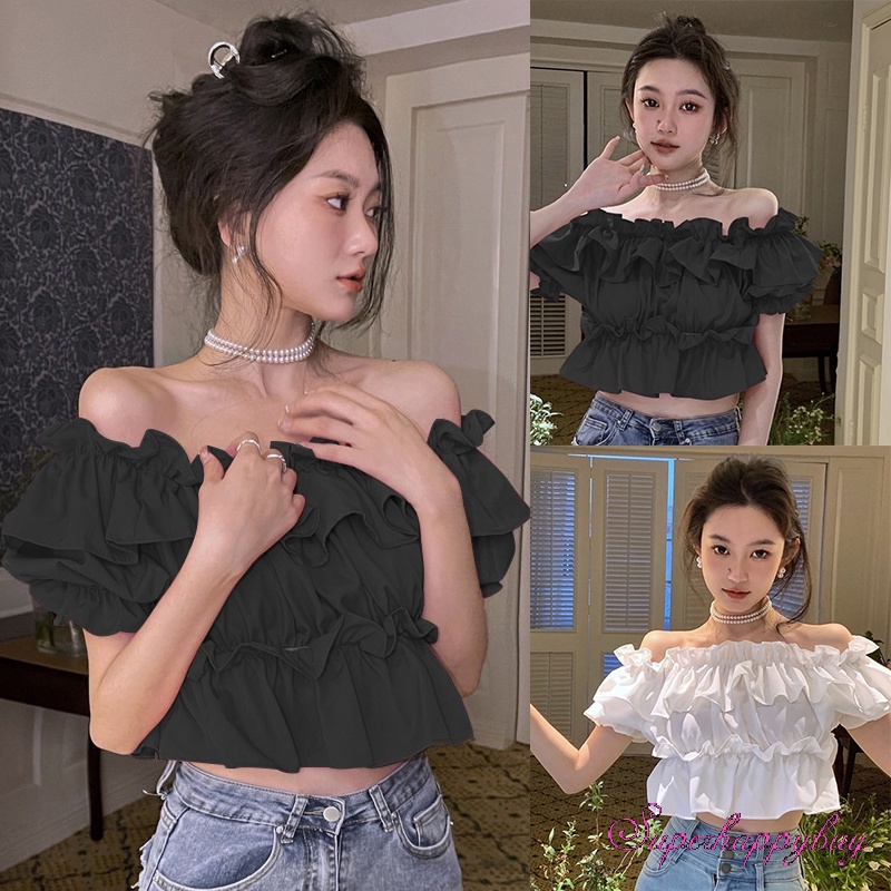 Áo Sơ Mi Tay Ngắn Phồng Màu Sắc Thời Trang Mùa Hè Cho Nữ