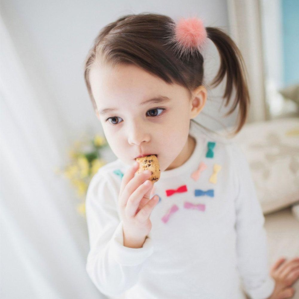 Kẹp Tóc Đính Bóng Lông Chồn Dễ Thương Cho Bé Gái