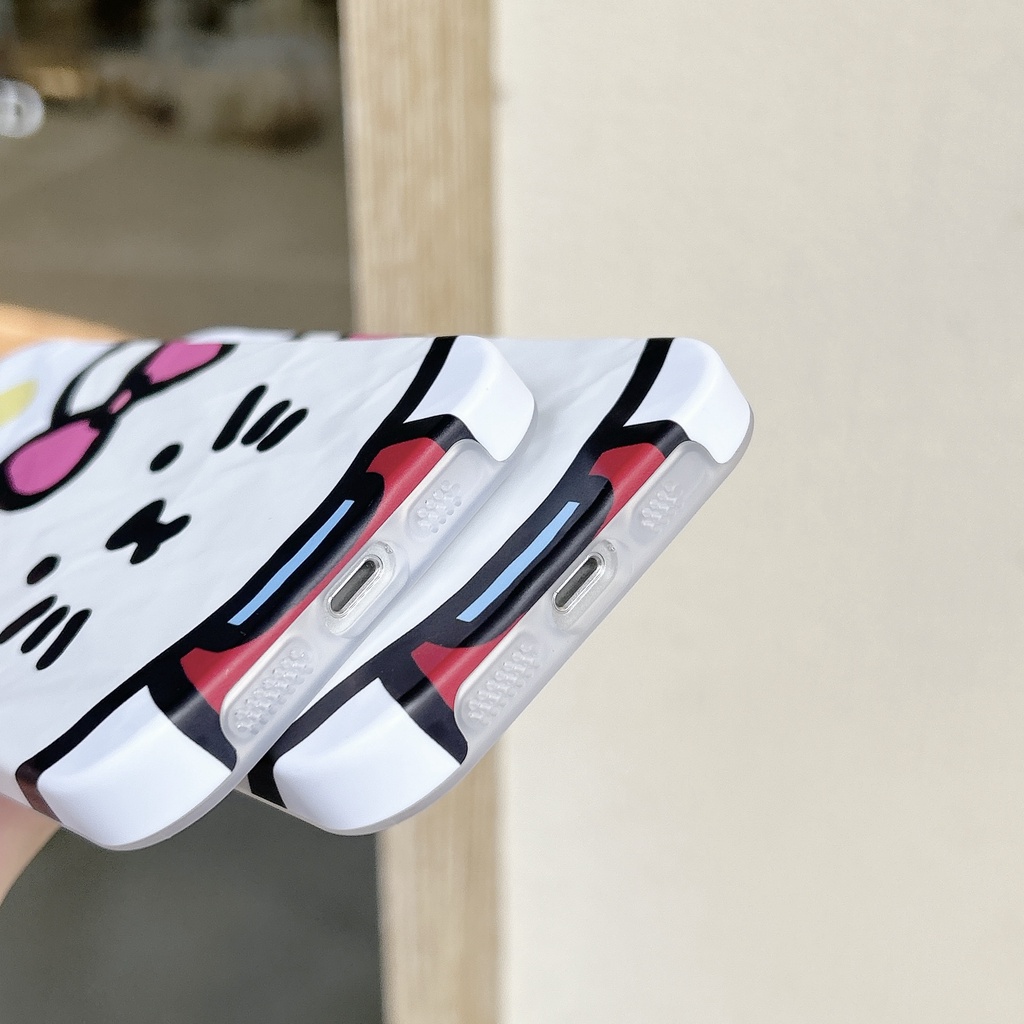 Ốp Điện Thoại PC Cứng Viền Dẻo Họa Tiết Hoạt Hình Chú Mèo Dễ Thương Chống Sốc Cho iPhone 13 12 11 14 Pro Max