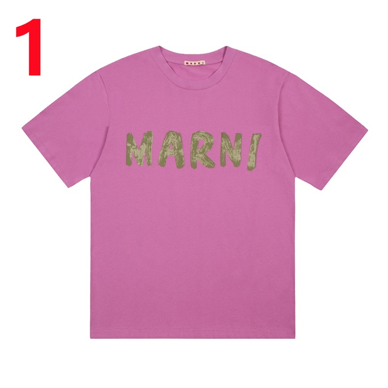 Áo Thun Cotton Tay Ngắn Plus Size In Chữ MARNI Cổ Điển Cho Nam Nữ