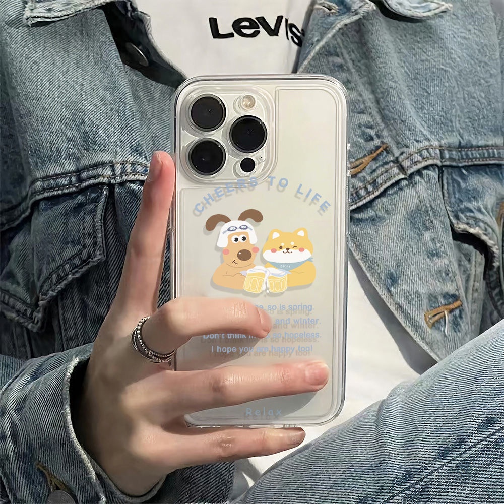 ✅Ốp Điện Thoại Mềm Chống Sốc Hình Cún / Mèo Cho Iphone 1311iphone12plus 14pro 78 max 6In 2BCE