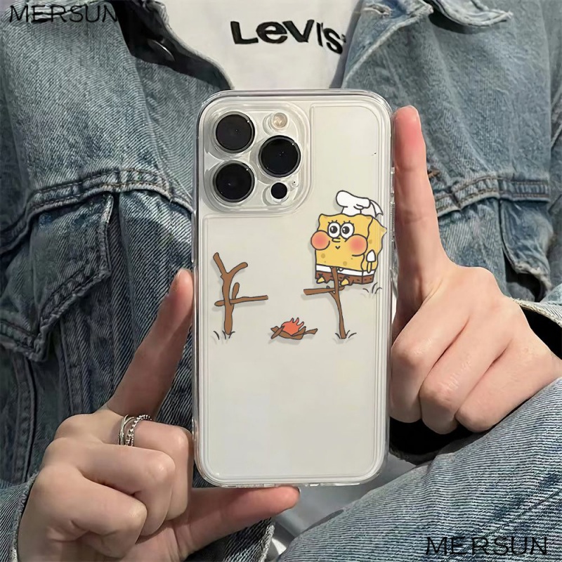 ✅Ốp Điện Thoại Dẻo Họa Tiết Hoạt Hình SpongeBob Chống Sốc Cho Iphone12 Max6In 1178 plus1314pro 9BBQ