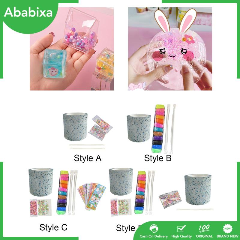 [Ababixa] Đồ Chơi Bong Bóng Đàn Hồi Không Dấu Vết Có Ống Hút Hai Mặt Tự Làm Đồ Thủ Công Giáo Dục Cho Bé Trai Bé Gái