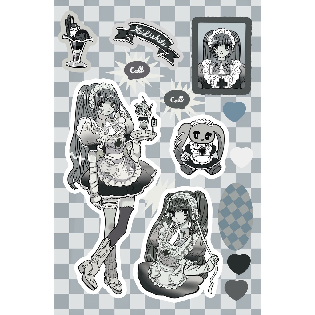 Sticker Dán Trang Trí Điện Thoại / Sổ Tay diy Hình Nhân Vật Domino Phong Cách Hàn Quốc