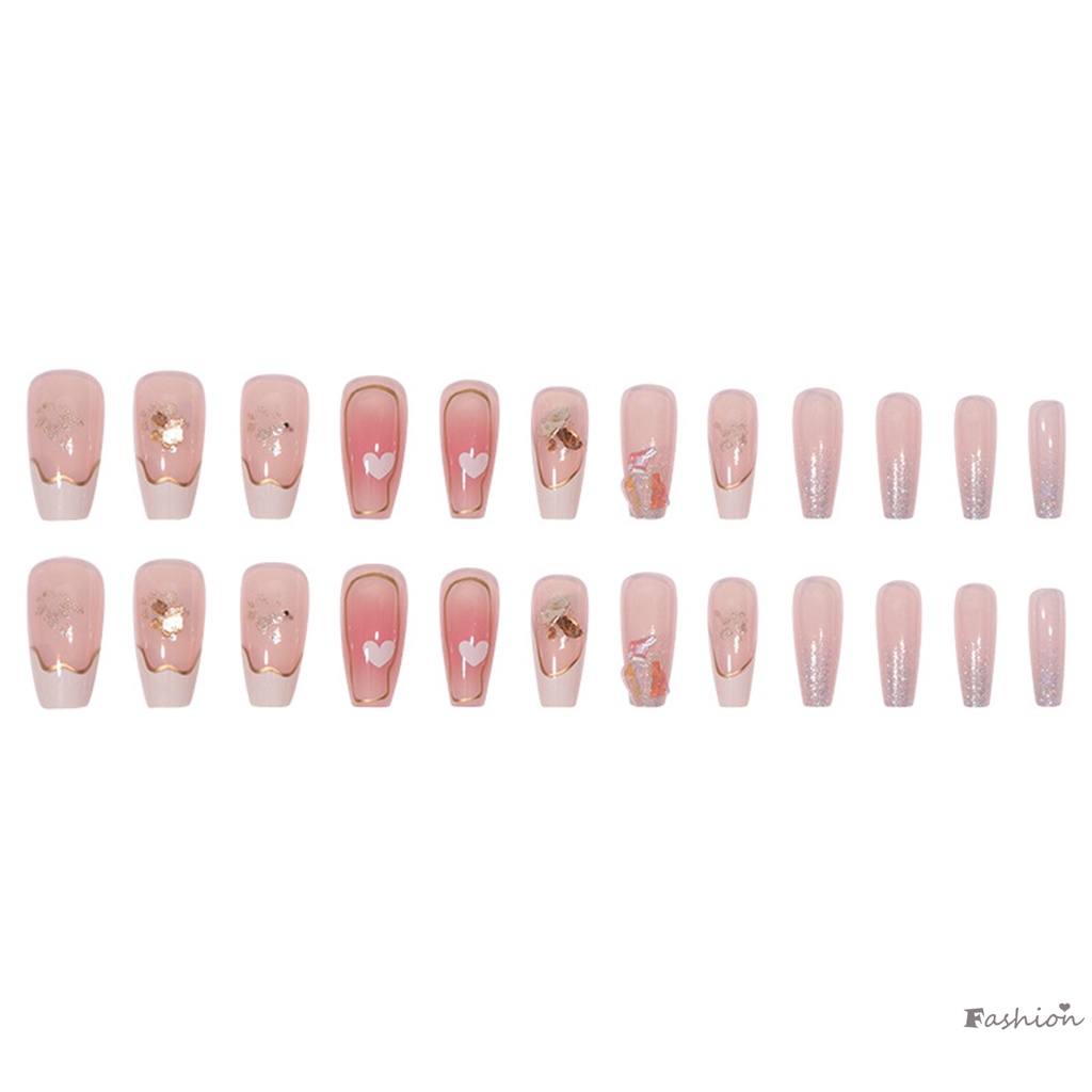 Móng Tay Giả Dài Đính Kim Cương Lấp Lánh Chống Nhòe