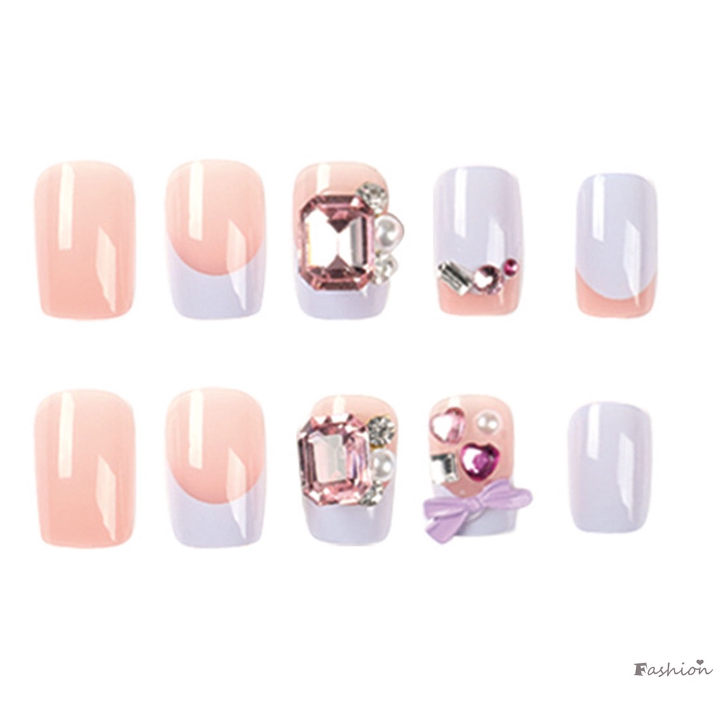 Móng Tay Giả Màu Sắc Tươi Sáng Phong Cách Pháp