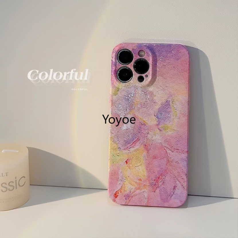 Ốp Điện Thoại Silicone Mềm Chống Sốc Tranh Sơn Dầu Cho iPhone 14plus X XR XS 11 12 13 14 Pro Max SE 7 8 Plus