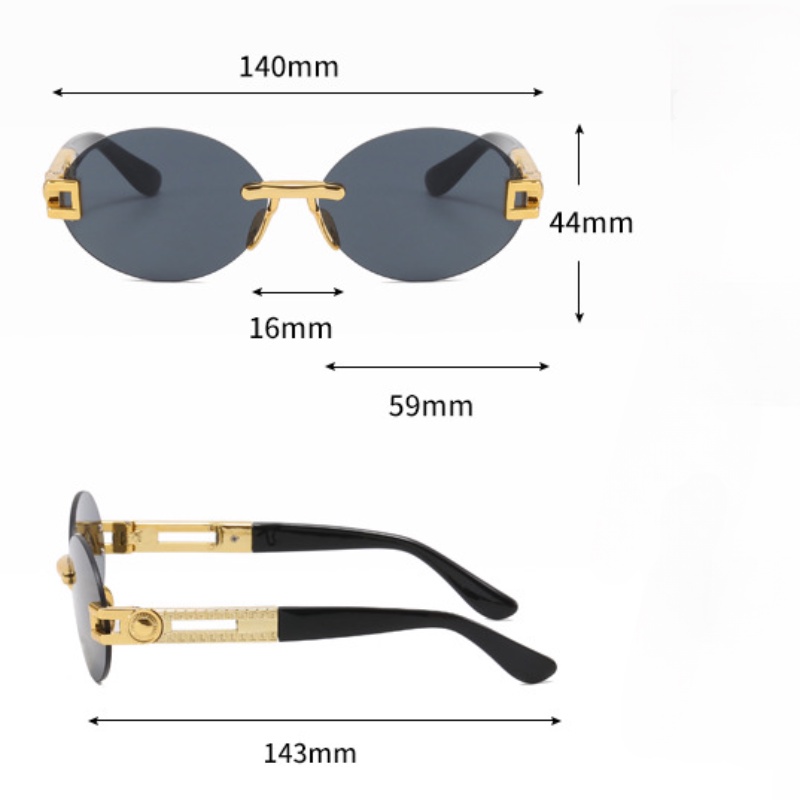 Kính Mát Hình oval Không Gọng Mới Cho Nam Nữ