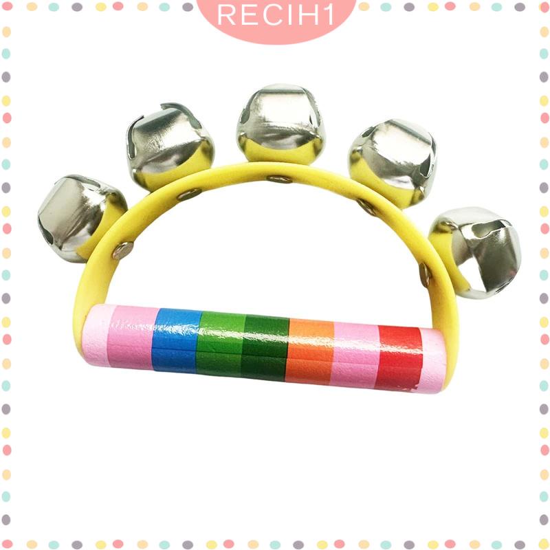 Trống Lục Lạc Bằng Gỗ Tay Cầm Bằng Kim Loại Dành Cho Gia Đình