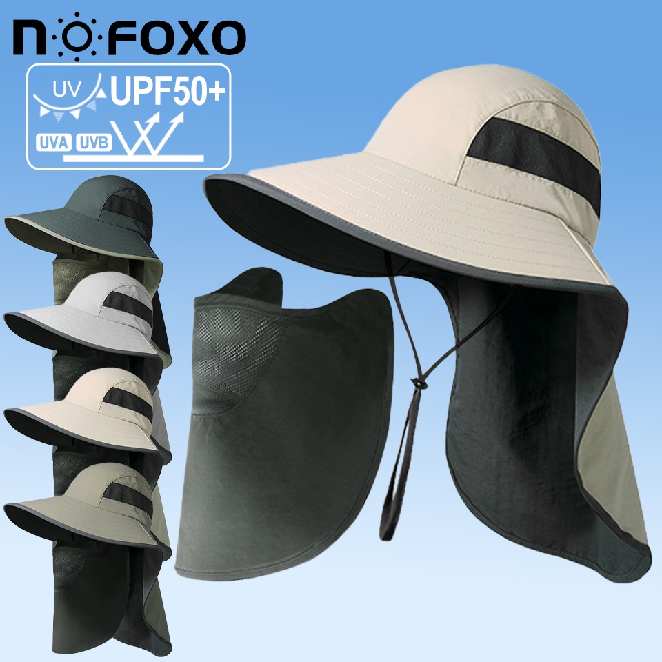 Mũ NOFOXO chống nắng UPF50+ chống tia UV đa năng thoáng khí có thể tháo rời dùng khi đi leo núi / câu cá / mũ ngư dân