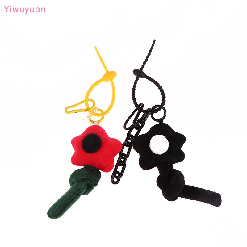 < Yiwuyuan > Móc Khóa Hình Hoa Xoắn Nhỏ Mềm Mại Màu Đen Tươi Mới Dễ Thương Sáng Tạo Cho Nữ