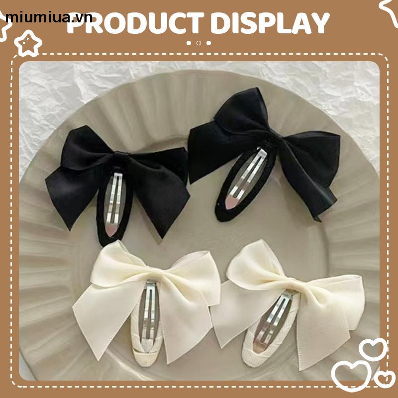 miumiua(MớI) Kẹp TóC HìNh Nơ Satin MàU Trơn Đơn GiảN [1 CáI]