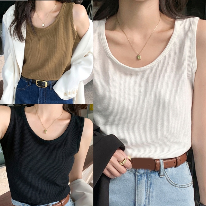 Áo Hai Dây Màu Trơn Ôm Dáng Gợi Cảm Cho Nữ Y2K