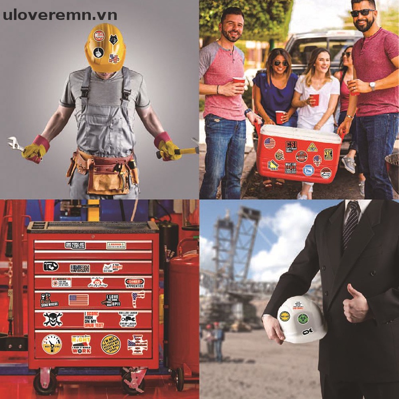 Bộ 50 Sticker Dán Cứng In Chữ Uloveremn Vui Nhộn Dùng Trong Xây Dựng