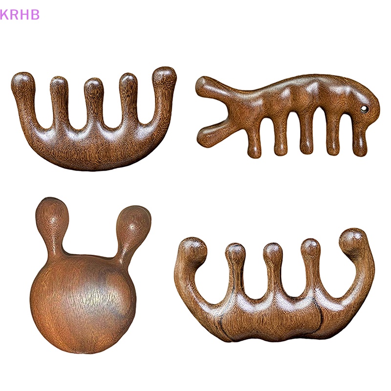 Lược Răng Thưa Mát Xa Da Đầu Bằng Gỗ Tiện Dụng