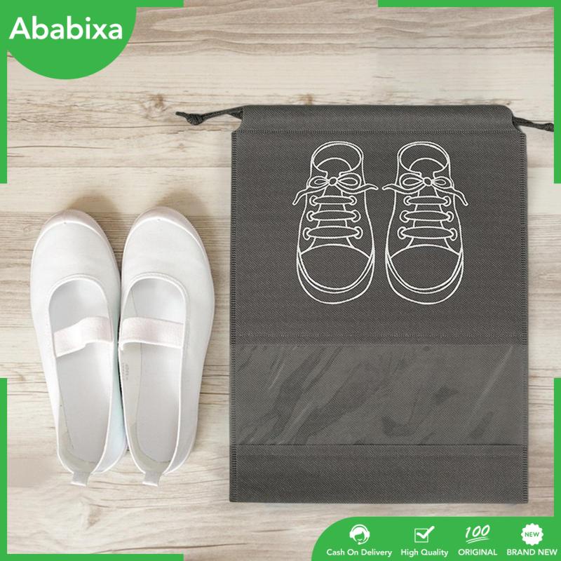 [Ababixa] Túi Giặt Giày Dây Rút Bằng Vải Không Dệt Trọng Lượng Nhẹ Cho Yoga / Chạy Bộ / Nhảy / Thể Dục Chống Thấm Nước