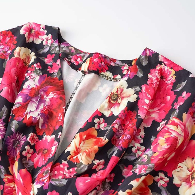 Đầm Xòe Cổ Chữ V Tay Ngắn Phong Cách Bohemian Thanh Lịch Dành Cho Nữ