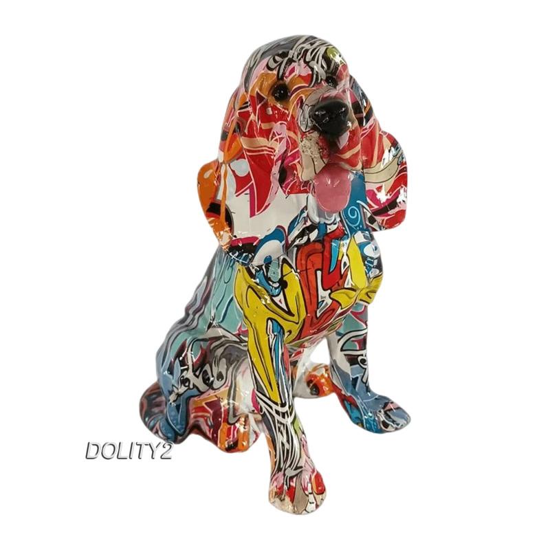 Mô Hình Tượng Cún Graffiti Nhiều Màu Sắc Trang Trí Nhà Cửa [Dolity2]