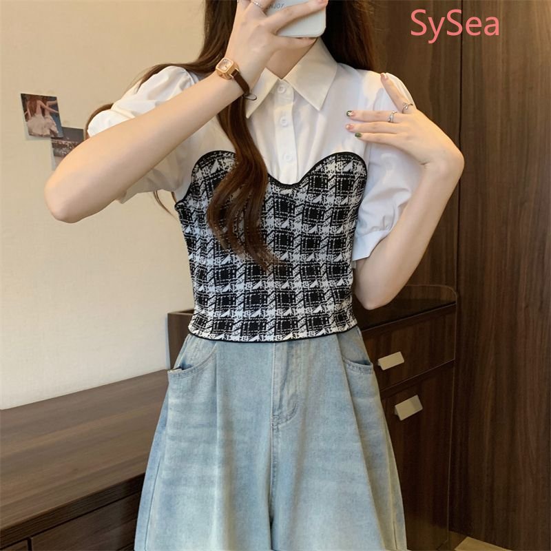 Áo Sơ Mi Tay Phồng Cổ Bẻ Thời Trang Mùa Hè Phong Cách Pháp Cho Nữ