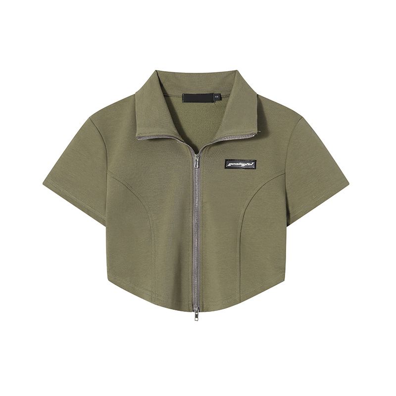 COZOK Áo Thun Tay Ngắn Cổ Polo Phối Khóa Kéo Thời Trang Trẻ Trung