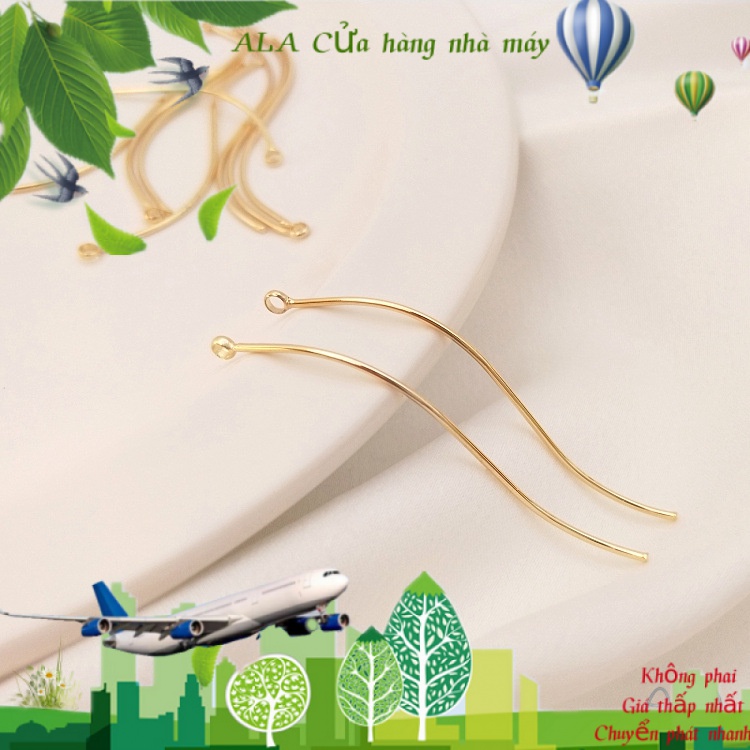 💖Trang sức DIY phụ kiện💖14K mạ vàng bề mặt hình chữ S với mặt dây chuyền 9 chân vòng duy nhất mặt dây chuyền tai dây treo tự làm phụ kiện trang trí tai[Cây kim/Vòng tay/Vòng cổ/Dây chuyền]