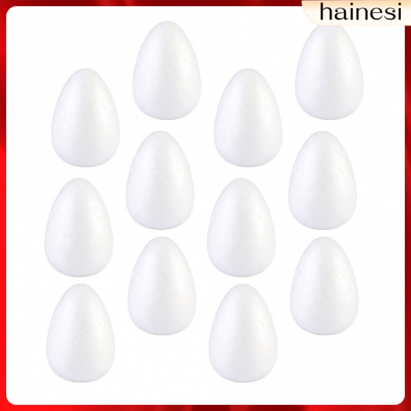 Set 12 Khối Xốp Hình Trứng Phục Sinh Màu Trắng Dùng Để Trang Trí