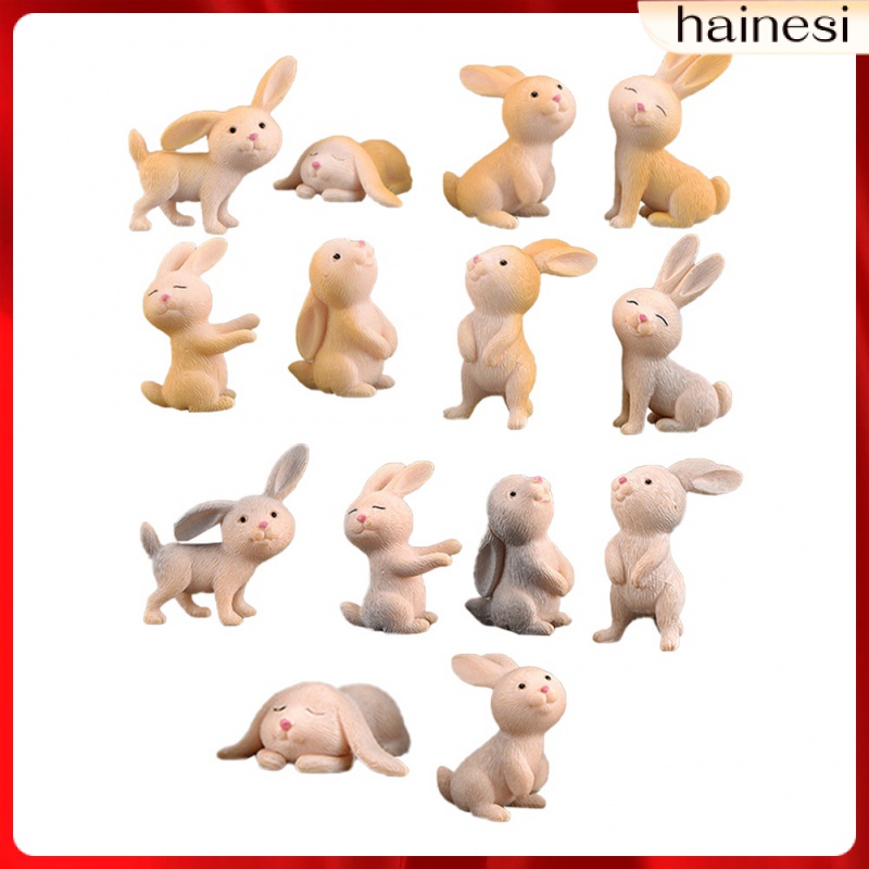 Set 14 Tượng Thỏ Mini Trang Trí Tiểu Cảnh