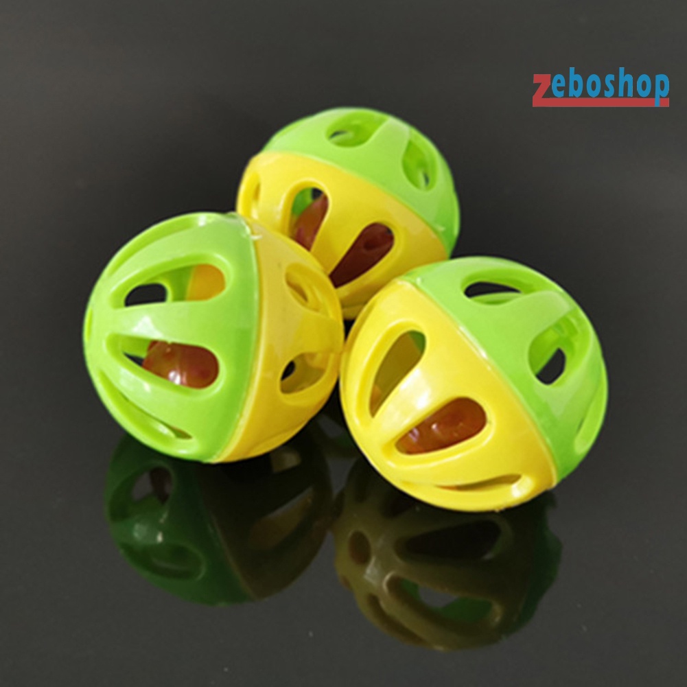 Set 10 Quả Bóng Nhựa Rỗng Có Chuông Tập Tương Tác Vui Nhộn Cho Mèo