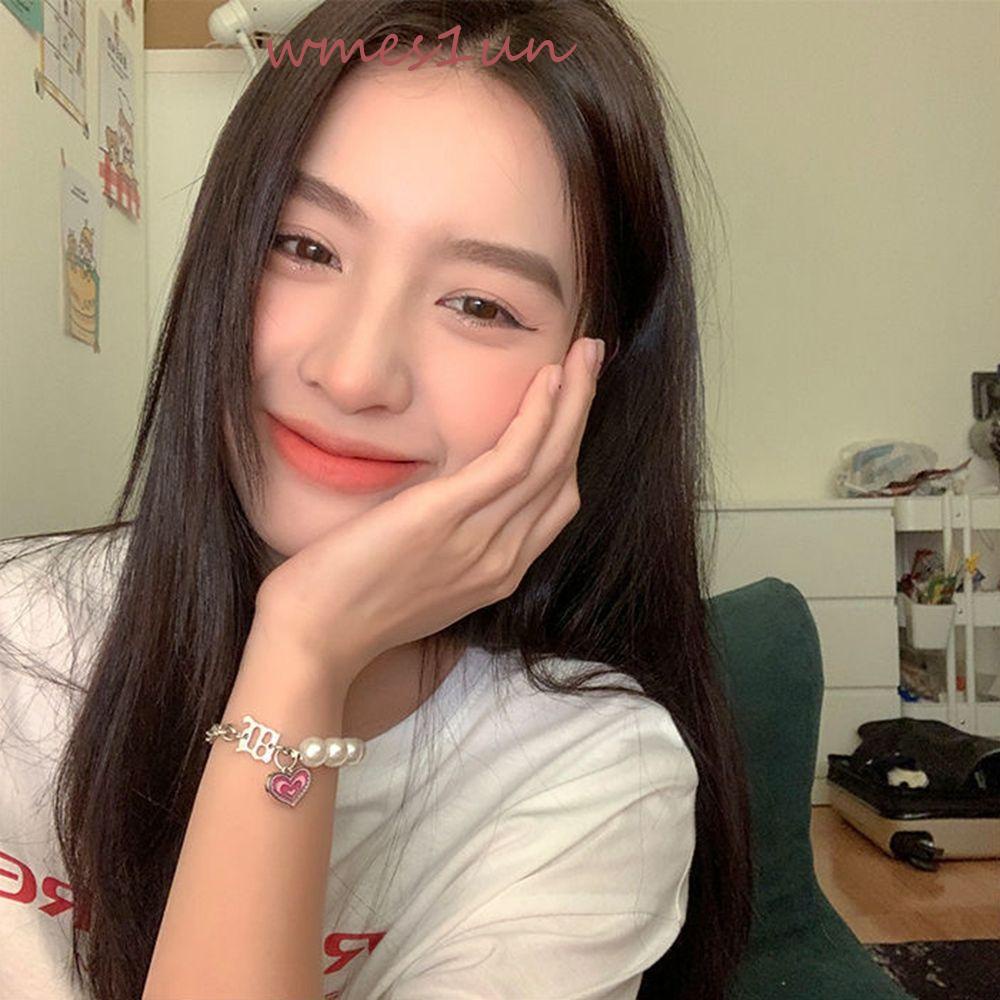 Vòng cổ Hình Trái Tim Phong Cách Hàn Quốc WMES15H Y2K Thời Trang Cho Nữ