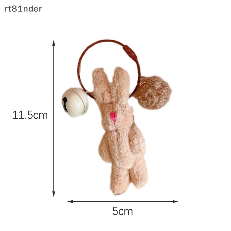 Rt Móc Khóa Hình Thỏ Bông Có Chuông Dễ Thương Phong Cách Hàn Quốc