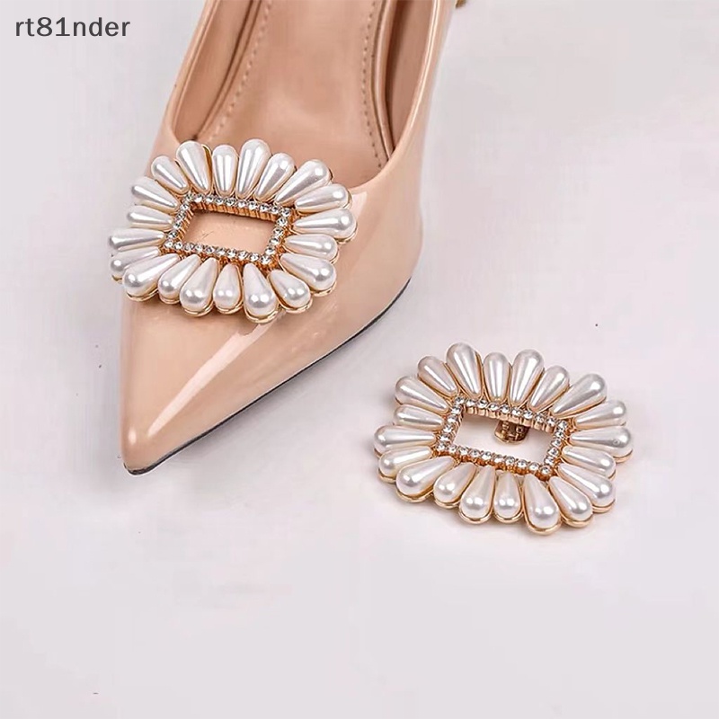 Kẹp Khóa Vuông Đính Đá Lấp Lánh Trang Trí Giày Cao Gót Cho Cô Dâu