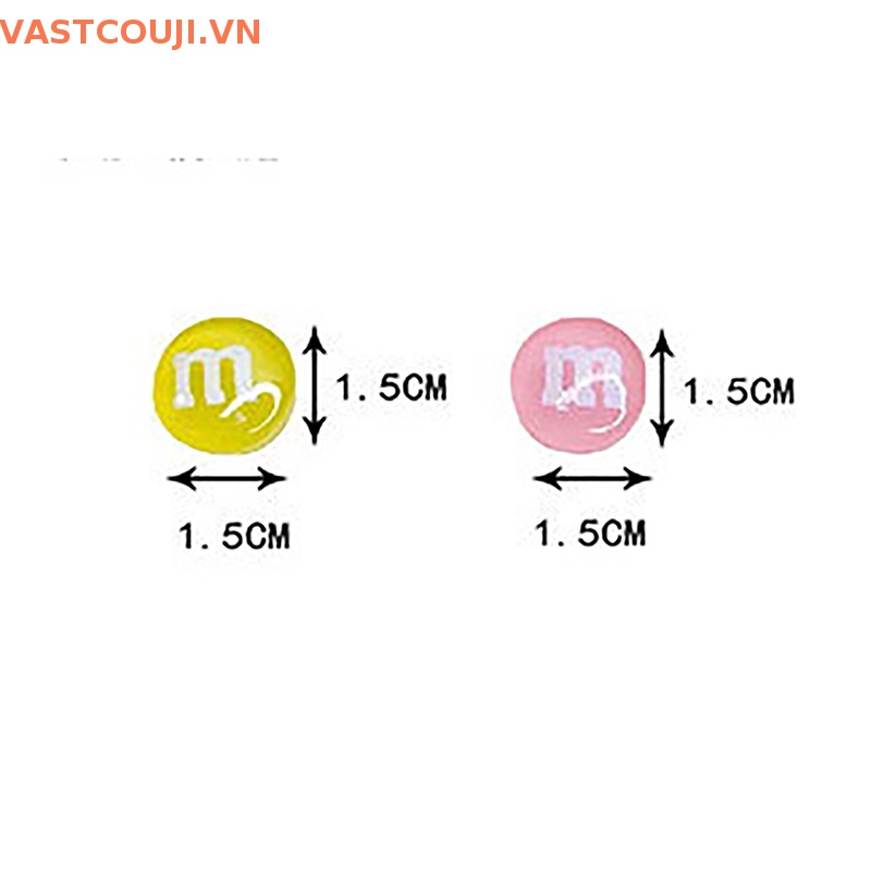 Bộ 5 Mô Hình Hạt Đậu Socola M Mini Bằng Nhựa Resin Phát Quang Trang Trí Xe Hơi