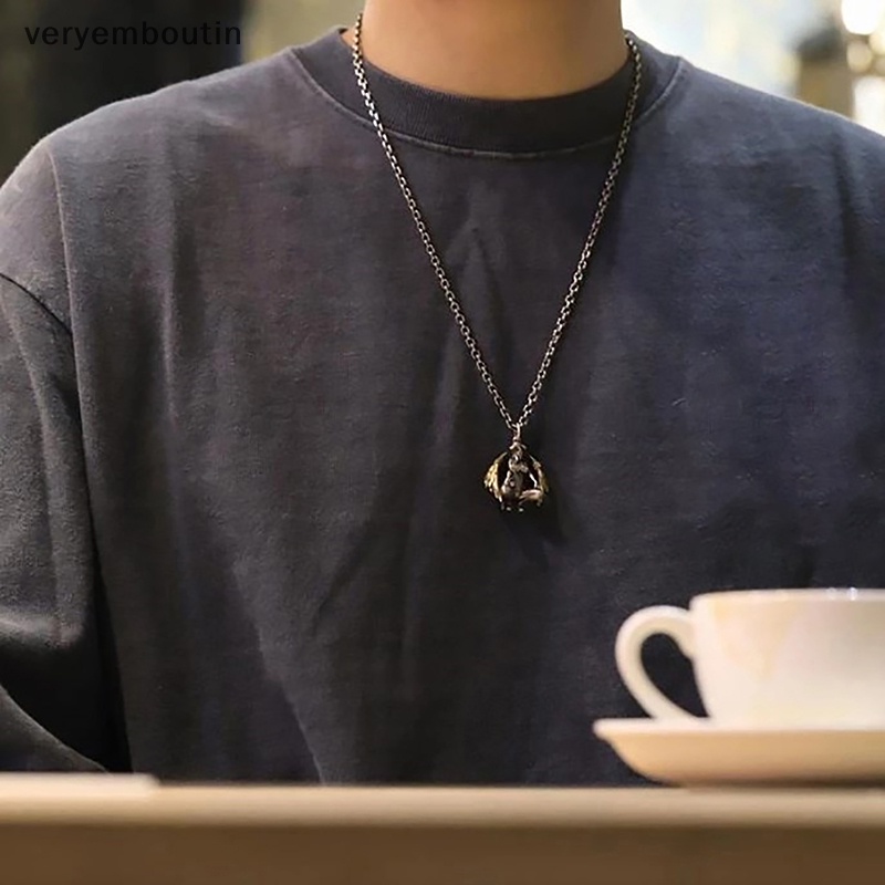 Vòng cổ Mặt Hình Thiên Thần Cầu Nguyện Bằng Thép Không Gỉ Thời Trang Hip Hop Punk Cho Nam Và Nữ