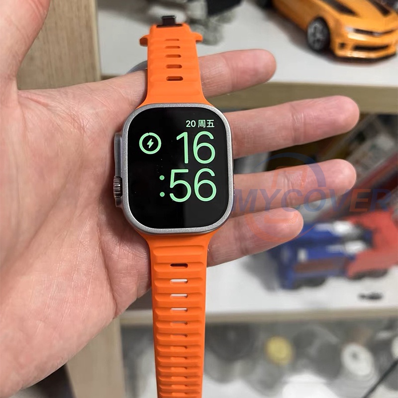 Dây Đeo Cao Su Silicone Khóa Nam Châm Cho Đồng Hồ Thông Minh Apple Watch Series 8 Ultra Pro 7 6 SE 5 4 3 2 1 Size 49mm 41mm 45mm 44mm 42mm 40mm 38mm