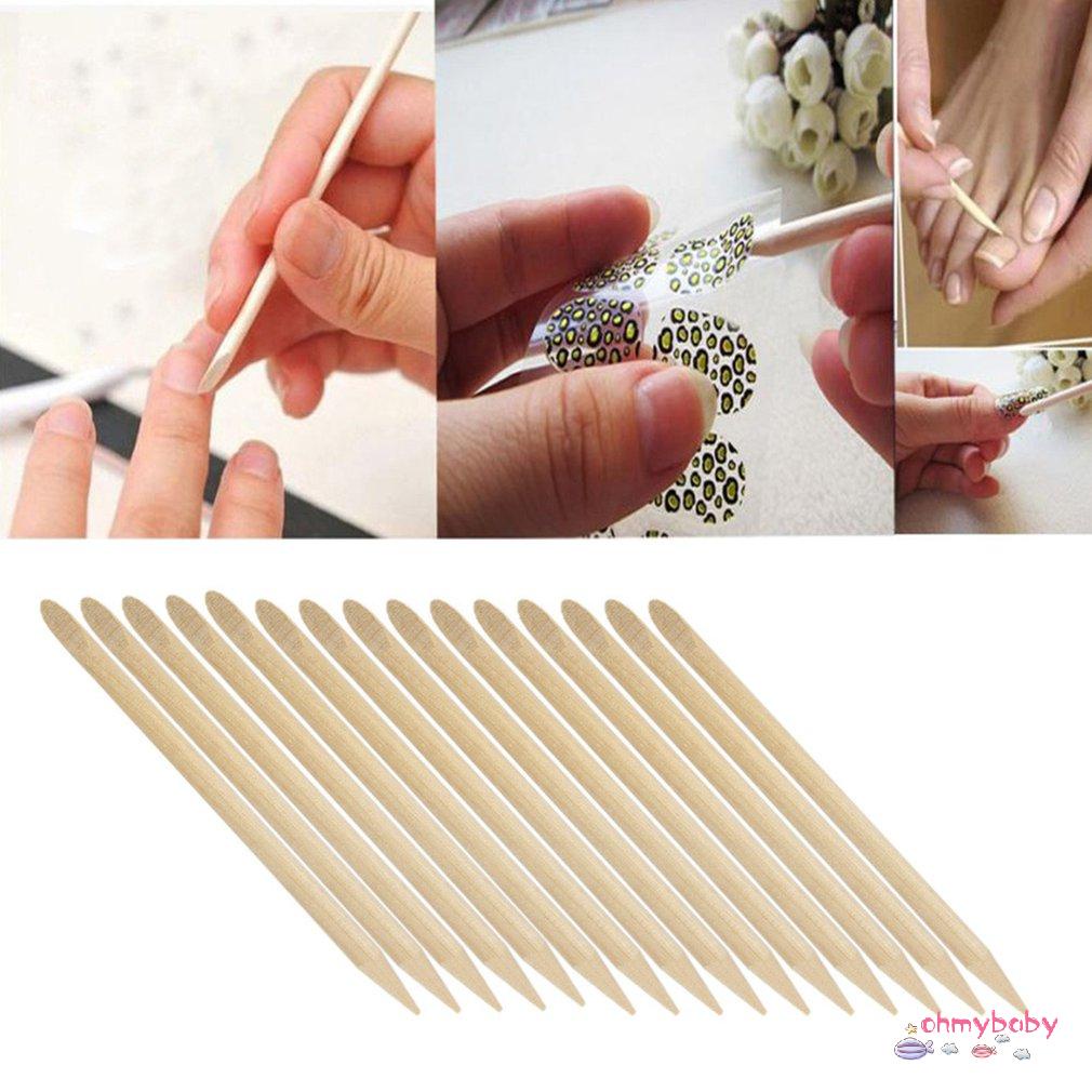 [Ready] 100 Cái Nail Beauty Design Orangeen Stick Sticks Cuticle Pusher Remover Dụng cụ làm đẹp móng tay [Z/13]
