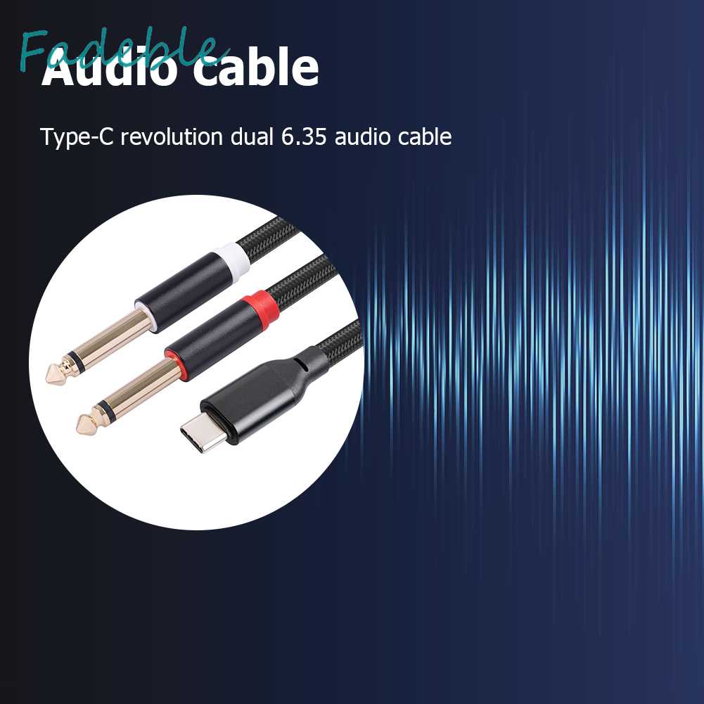 Cáp Chuyển Đổi Âm Thanh Loại C Sang Hai Đầu 6.35 Cho Máy Tính