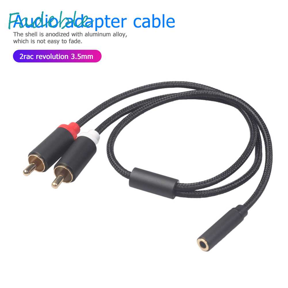 Dây Cáp Âm Thanh 0.4m RCA 2 RCA Đầu Đực Sang Đầu Cái 3.5mm
