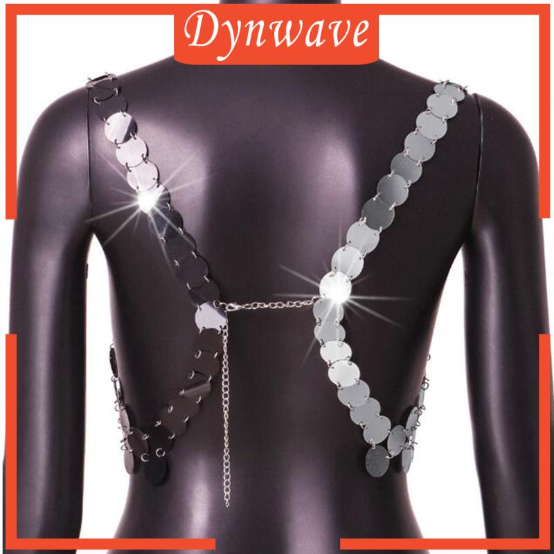 [Dynwave] Áo Crop Top Dây Đính Kim Sa Hóa Trang Bộ Lạc Múa Bụng Cho Nữ Dịp Halloween