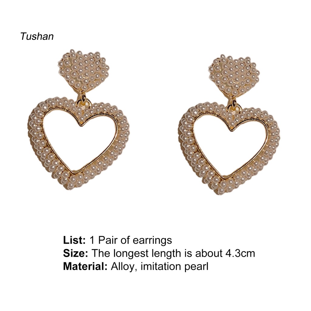 1 Đôi Bông Tai Hình Đám Mây / Trái Tim Đính Đá / Ngọc Trai Giả Thời Trang Dành Cho Nữ