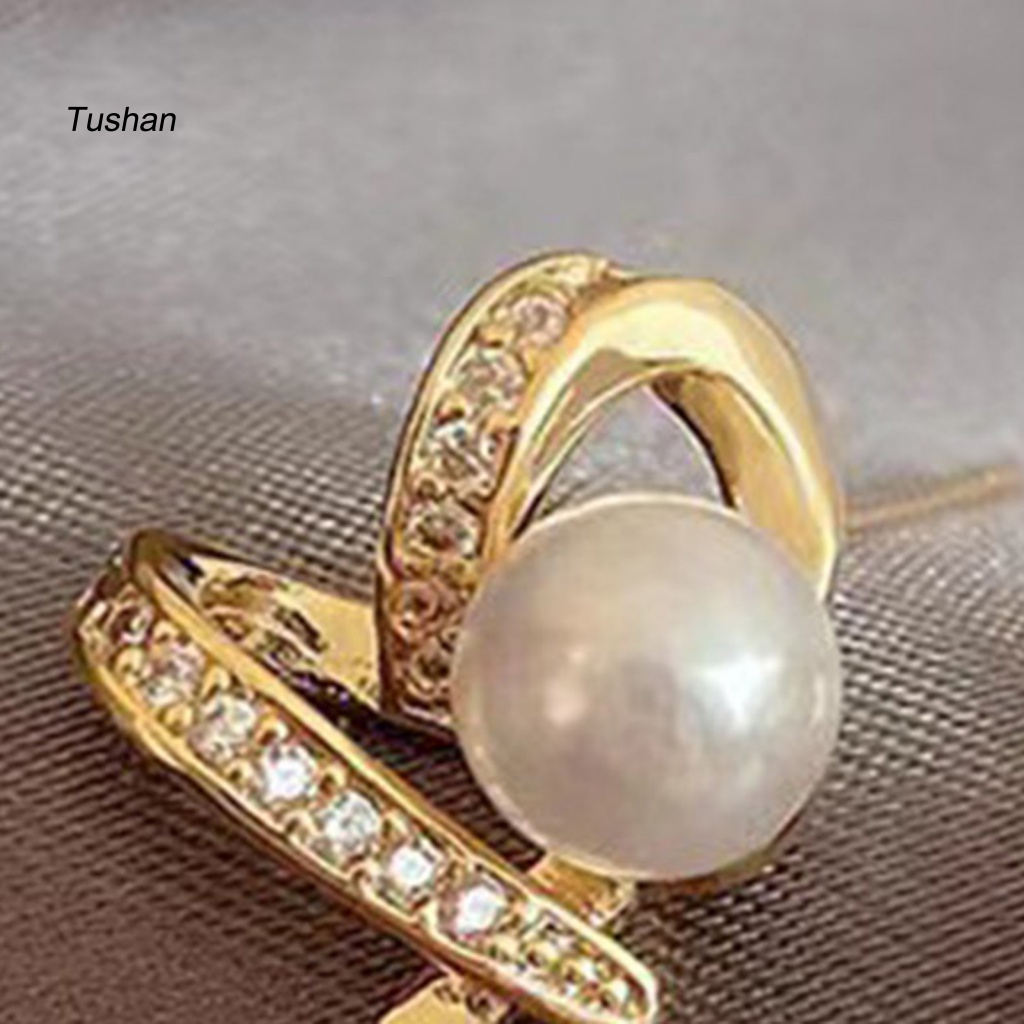 1 Đôi Bông Tai Đính Đá Ngọc Trai Giả Bắt Mắt Dễ Phối Đồ Thời Trang Cho Nữ